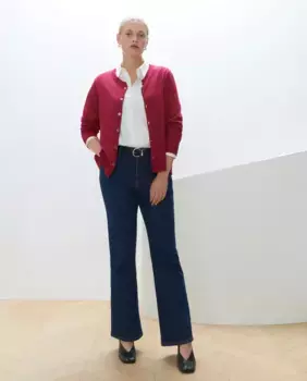 Женская вязаная куртка боба с круглым вырезом Couchel, красный