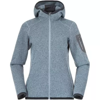 Женская вязаная куртка с капюшоном Kamphaug Bergans, синий