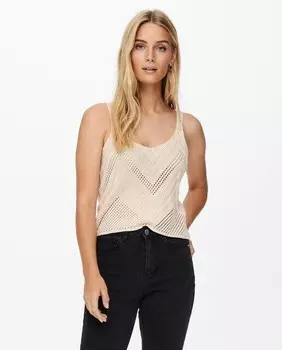 Женская вязаная майка Jdy, бежевый