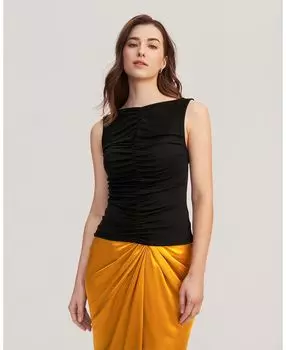 Женская вязаная майка melia с рюшами LILYSILK, черный