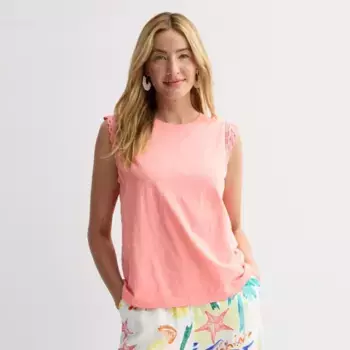 Женская вязаная майка-мускулистка Sonoma Goods For Life, цвет peach frenzy