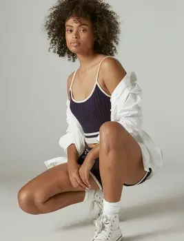 Женская вязаная майка-свитер в рубчик Lucky Brand, цвет Rinse