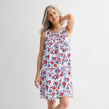 Женская вязаная ночная сорочка без рукавов Croft & Barrow, цвет july fourth flower