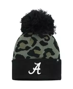Женская вязаная шапка Hunter Green Alabama Crimson Tide Bagheera с манжетами и помпоном '47 Brand, зеленый