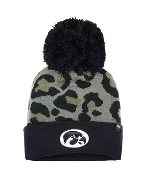 Женская вязаная шапка Hunter Green Iowa Hawkeyes Bagheera с манжетами и помпоном '47 Brand, зеленый