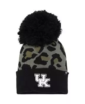 Женская вязаная шапка Hunter Green Kentucky Wildcats Bagheera с манжетами и помпоном '47 Brand, зеленый