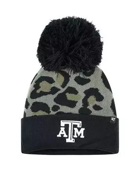 Женская вязаная шапка Hunter Green Texas A&M Aggies Bagheera с манжетами и помпоном '47 Brand, зеленый