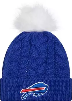Женская вязаная шапка New Era с помпоном Buffalo Bills