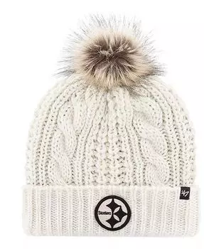 Женская вязаная шапка Pittsburgh Steelers Meeko '47 Brand, белый