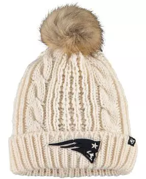 Женская вязаная шапка с манжетами New England Patriots '47 Meeko Lids, бежевый
