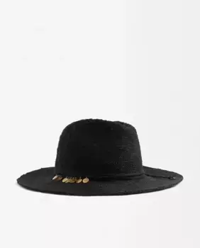 Женская вязаная шапка с простой полоской из бисера Parfois, черный