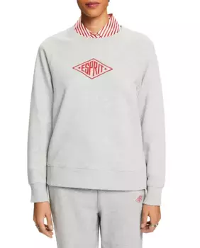 Женская закрытая толстовка с вышитым логотипом Esprit, серый