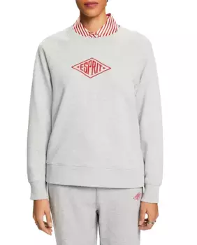 Женская закрытая толстовка с вышитым логотипом Esprit, серый