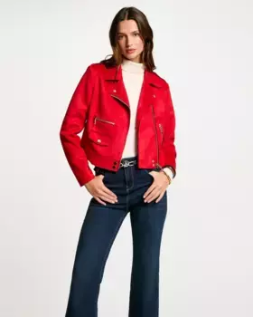 Женская замшевая куртка на молнии Morgan, красный