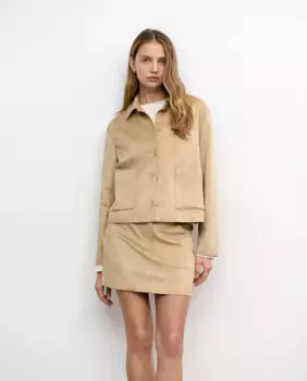 Женская замшевая куртка с карманами Brownie, бежевый