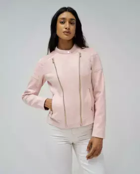 Женская замшевая куртка с воротником Мао Salsa Jeans, розовый