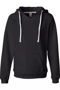 Женская замшевая толстовка с капюшоном и V-образным вырезом J. America, черный