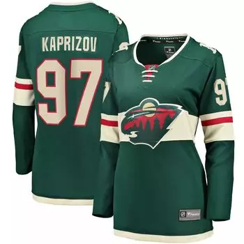 Женская зеленая футболка Fanatics Kirill Kaprizov Minnesota Wild Home Premier Breakaway Player Fanatics