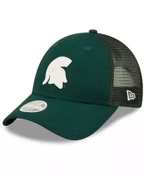 Женская зеленая кепка Michigan State Spartans 9FORTY с логотипом Spark Trucker Snapback New Era, зеленый