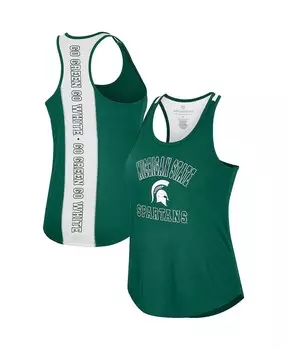 Женская зеленая майка на бретельках Michigan State Spartans 10 Days Racerback с круглым вырезом Colosseum, зеленый