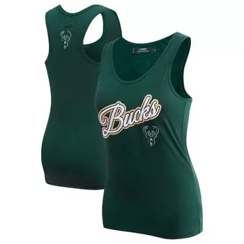 Женская зеленая майка Pro Standard Hunter с надписью Milwaukee Bucks