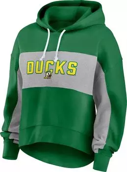 Женская зеленая пуловерная толстовка с капюшоном NCAA Oregon Ducks