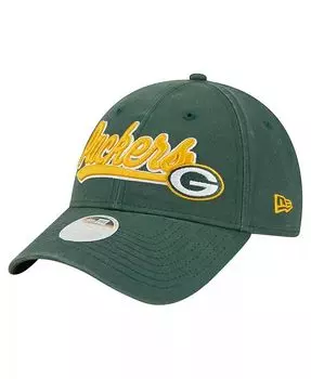 Женская зеленая регулируемая кепка Green Bay Packers Cheer 9FORTY New Era, зеленый