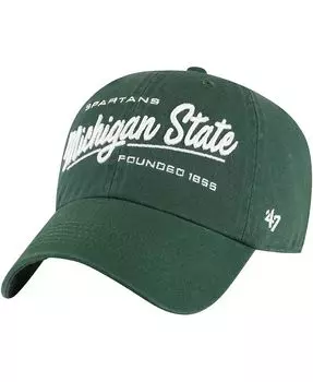 Женская зеленая регулируемая шляпа Michigan State Spartans Sidney Clean Up '47 Brand, зеленый