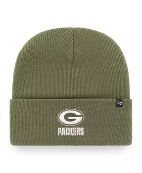 Женская зеленая вязаная шапка с манжетами Green Bay Packers Haymaker '47 Brand, зеленый