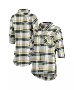 Женская зелено-золотая фланелевая ночная рубашка Oakland Athletics Accolade Concepts Sport