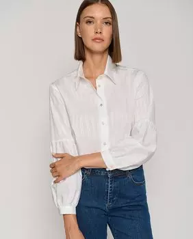 Женская жаккардовая блузка с пышными рукавами готова Roberto Verino, белый