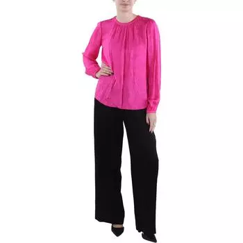 Женская жаккардовая блузка с рукавами-епископами Jason Wu, цвет ultra pink