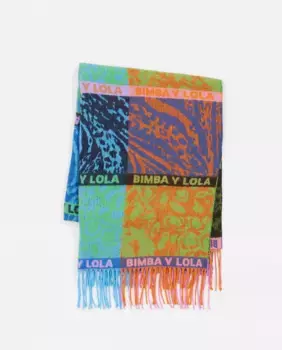 Женская жаккардовая шаль в стиле пэчворк с принтом Bimba y Lola, оранжевый