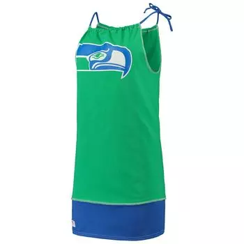 Женская жареная одежда Kelly Green Seattle Seahawks экологически чистое винтажное платье-майка