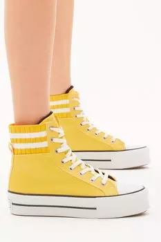 Женская желтая удобная эластичная спортивная обувь на шнуровке TONNY BLACK