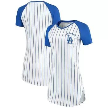 Женская женская ночная рубашка в тонкую полоску Concepts Sport белая Los Angeles Dodgers Vigor