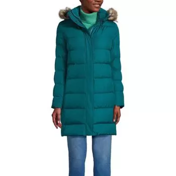 Женская зимняя пуховая куртка Lands' End, цвет evening teal
