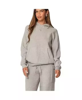 Женская зимняя трикотажная толстовка с капюшоном большого размера Edikted, серый