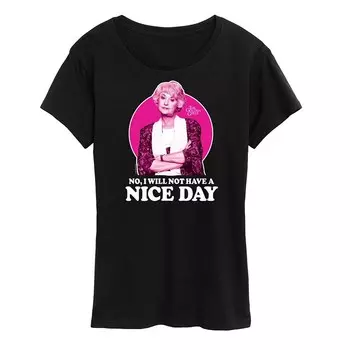 Женская золотая футболка с рисунком Dorothy Not Have A Nice Day для девочек Licensed Character, черный