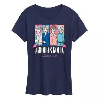 Женская золотая футболка с рисунком Good As Gold для девочек Licensed Character, темно-синий