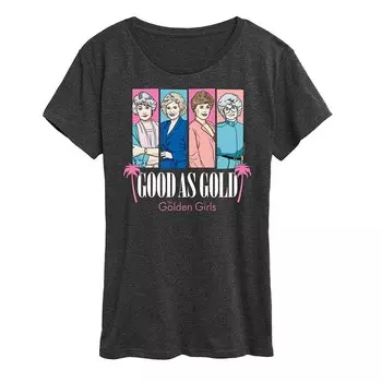 Женская золотая футболка с рисунком Good As Gold для девочек Licensed Character, цвет Heather Charcoal