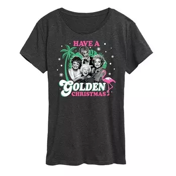 Женская золотая футболка с рождественским рисунком Golden Girls Licensed Character, цвет Heather Charcoal