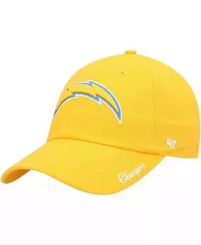 Женская золотистая бейсболка Los Angeles Chargers Miata Clean Up с регулируемым логотипом '47 Brand, золотой
