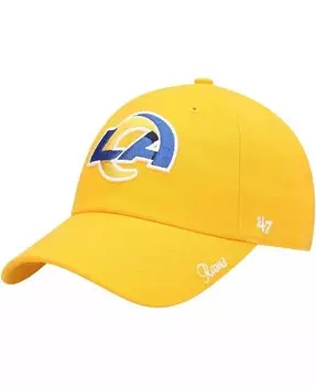 Женская золотистая кепка с регулируемым логотипом Los Angeles Rams Miata Clean Up Secondary Logo '47 Brand, золотой