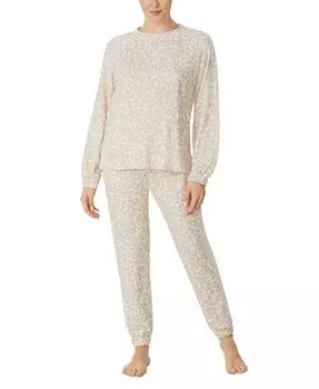 Женские 2 шт. Пижамный комплект Jogger с начесом из френч-терри Sanctuary, тан/бежевый