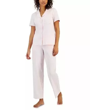 Женские 2 шт. Пижамный комплект с зубчатым воротником Charter Club, розовый