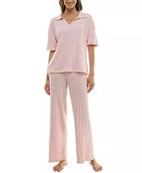 Женские 2 шт. Пижамный комплект в широкую резинку Whisper Roudelain, розовый
