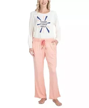 Женские 2 шт. Вязаный пижамный комплект Waves For Days Ocean Pacific, белый