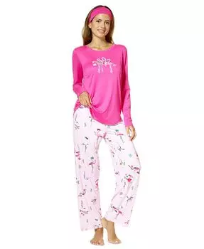 Женские 3 шт. Пижамы и усилители; Набор повязок на голову Hue, цвет Fuchsia Purple