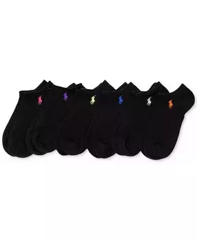 Женские 6-шт. Носки плоской вязки с низким вырезом Polo Ralph Lauren, красный